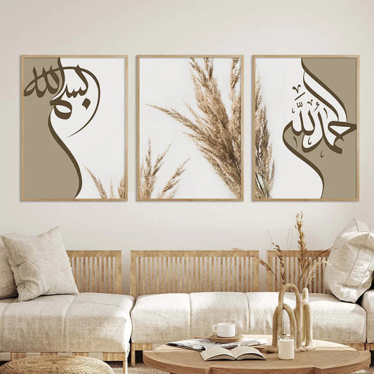 Pampa Gras & Allah - 3-Delige Beige Boho Canvas Set