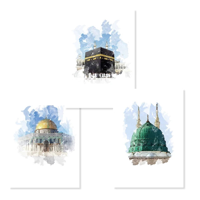 Eeuwige Schoonheid: Islamitische Moskee Koepel Rots Tempel Poster